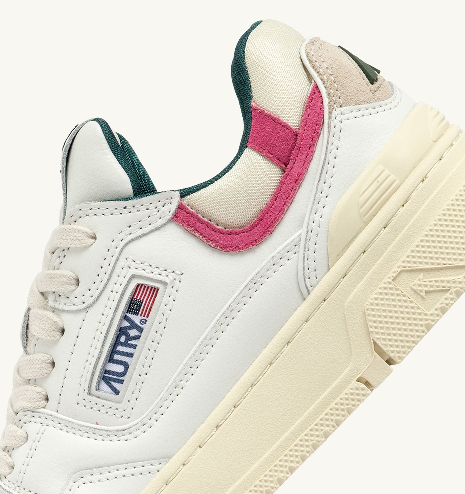 CLC Low en cuir blanc et suède Carmine Rose