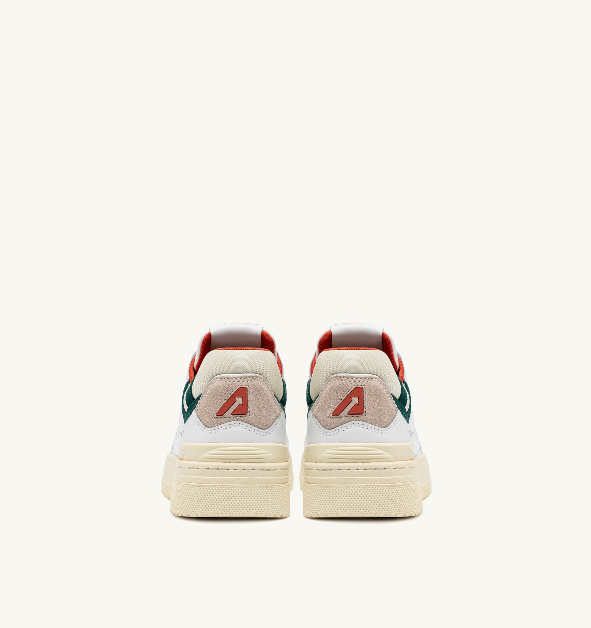 CLC Low en cuir blanc et suède Forest