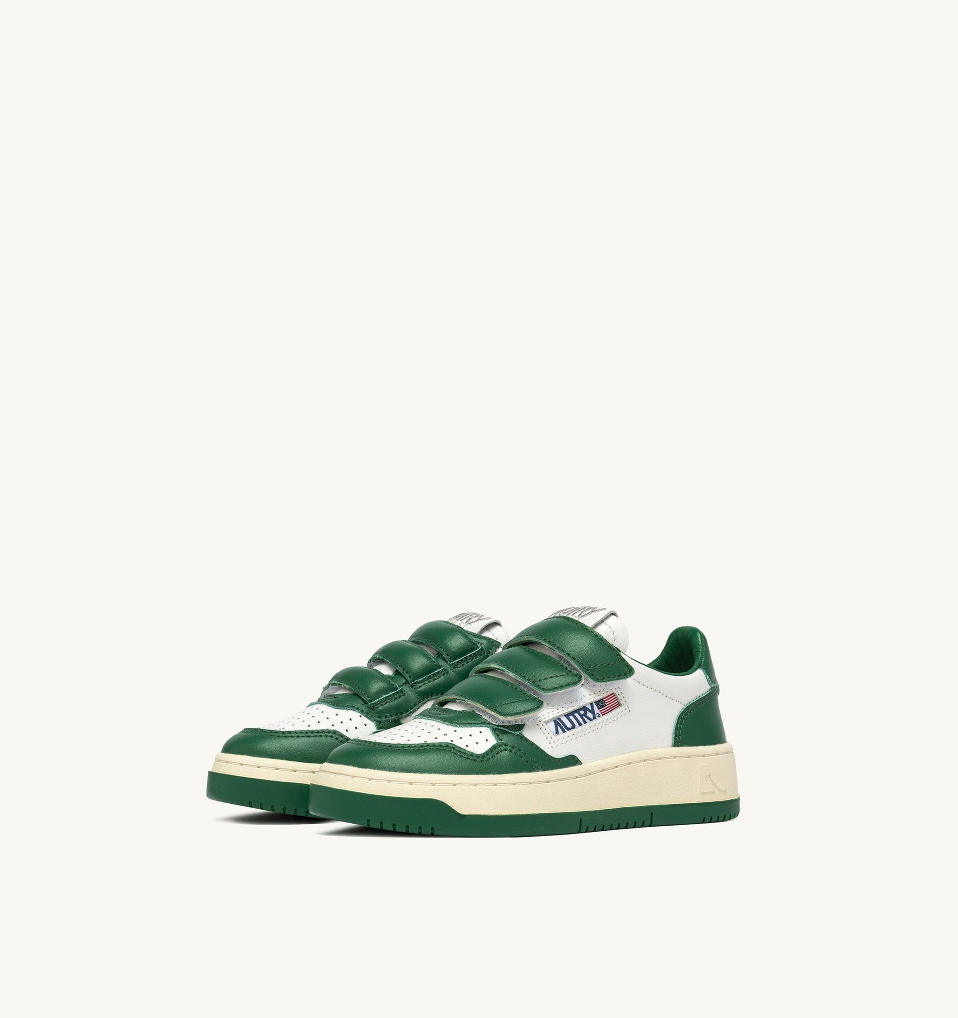 Kidstripes Low en cuir Blanc/Vert