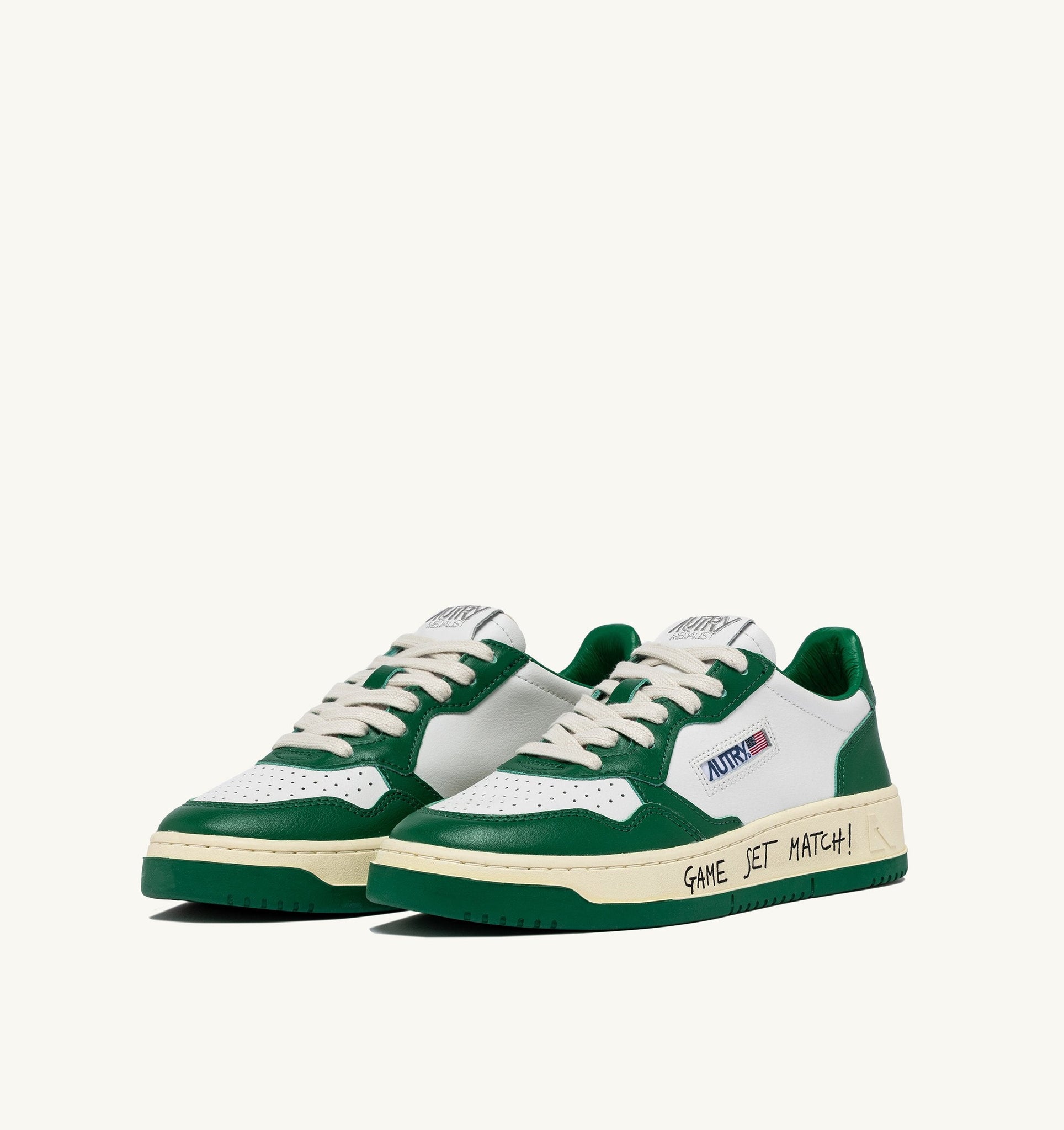 Medalist Low en cuir Blanc/Amazon avec lettering