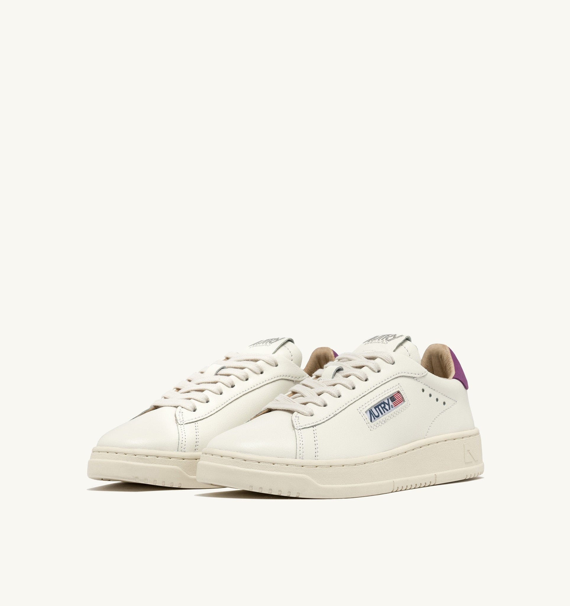 Dallas Low en cuir Marshmallow/Hyacinth Violet