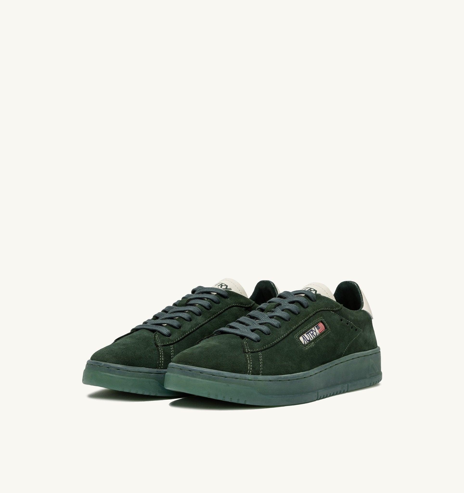 Dallas Low en suède Marshmallow/Bottle Green