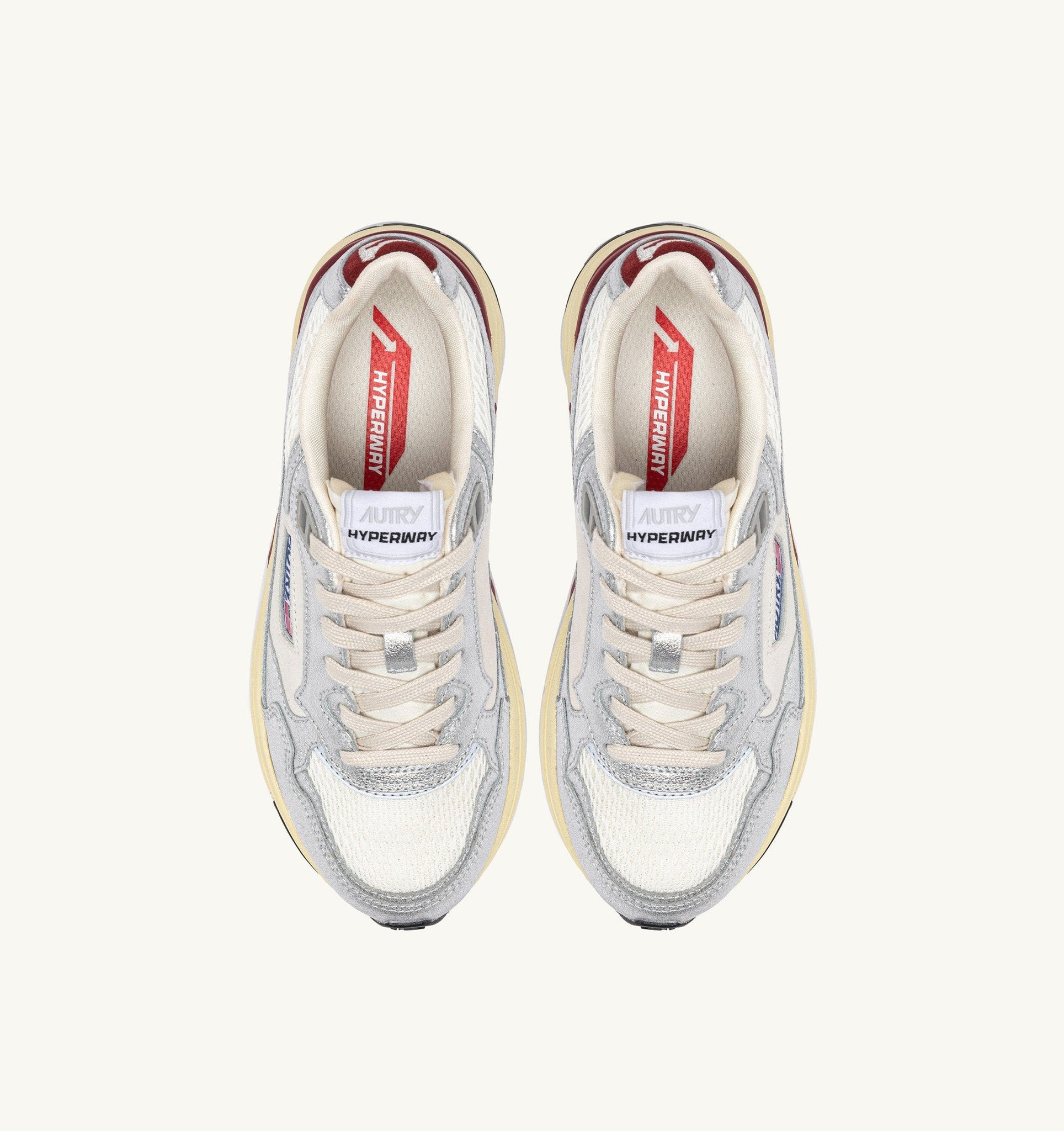 Hyperway en mesh et cuir laminé Blanc/Argent