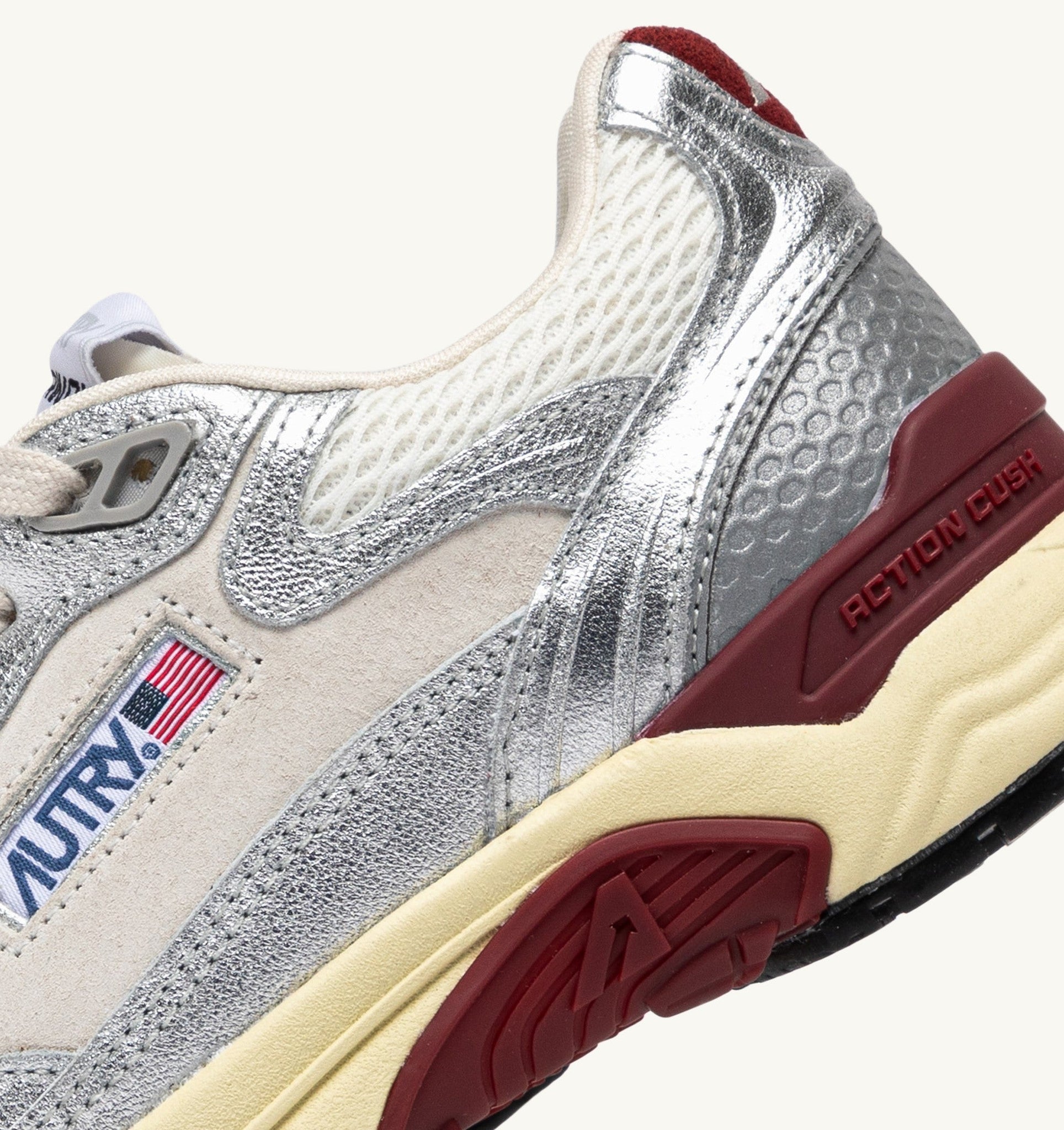Hyperway en mesh et cuir laminé Blanc/Argent
