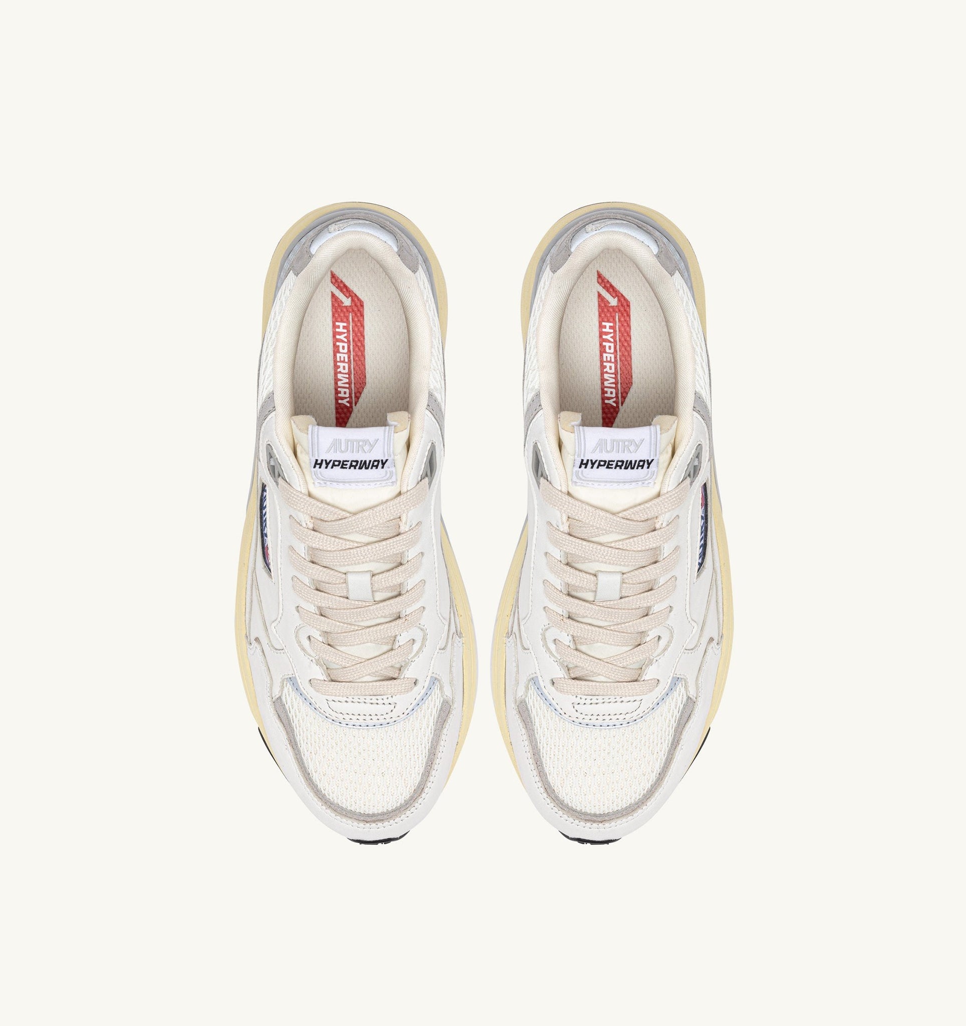 Hyperway en mesh et suède Blanc/Gris