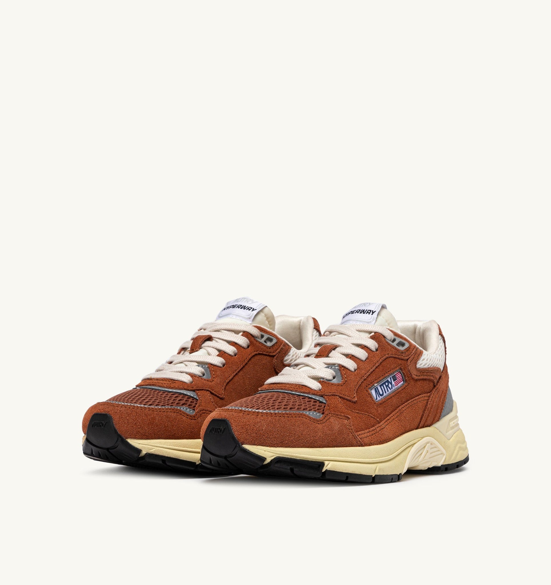 Hyperway en mesh et suède Marron/Argent