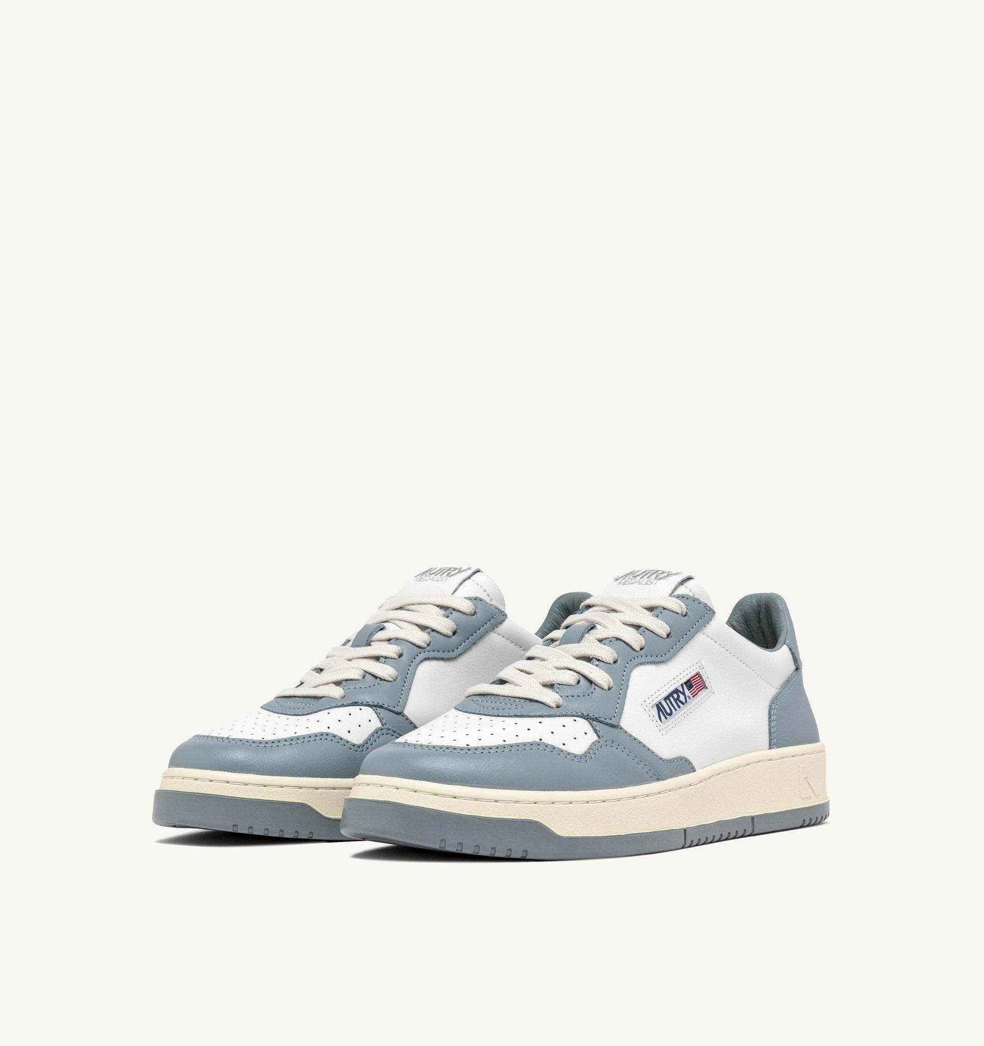 Medalist Low bicolore en cuir Blanc/Silver Blue