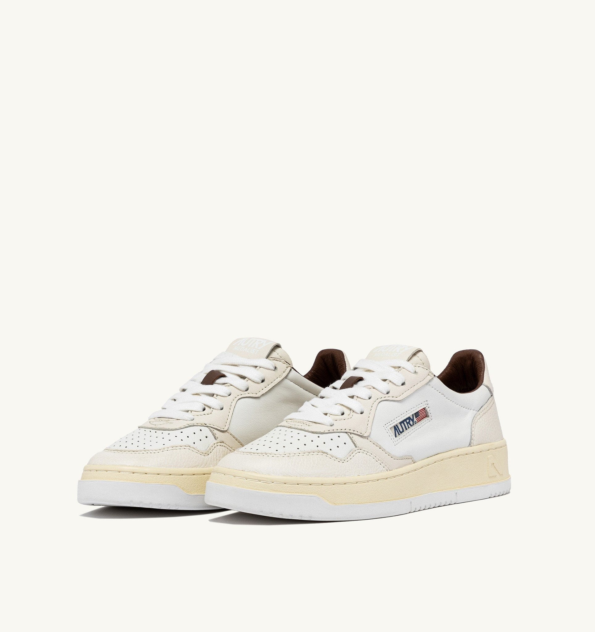 Medalist Low en cuir Blanc et nappa claire