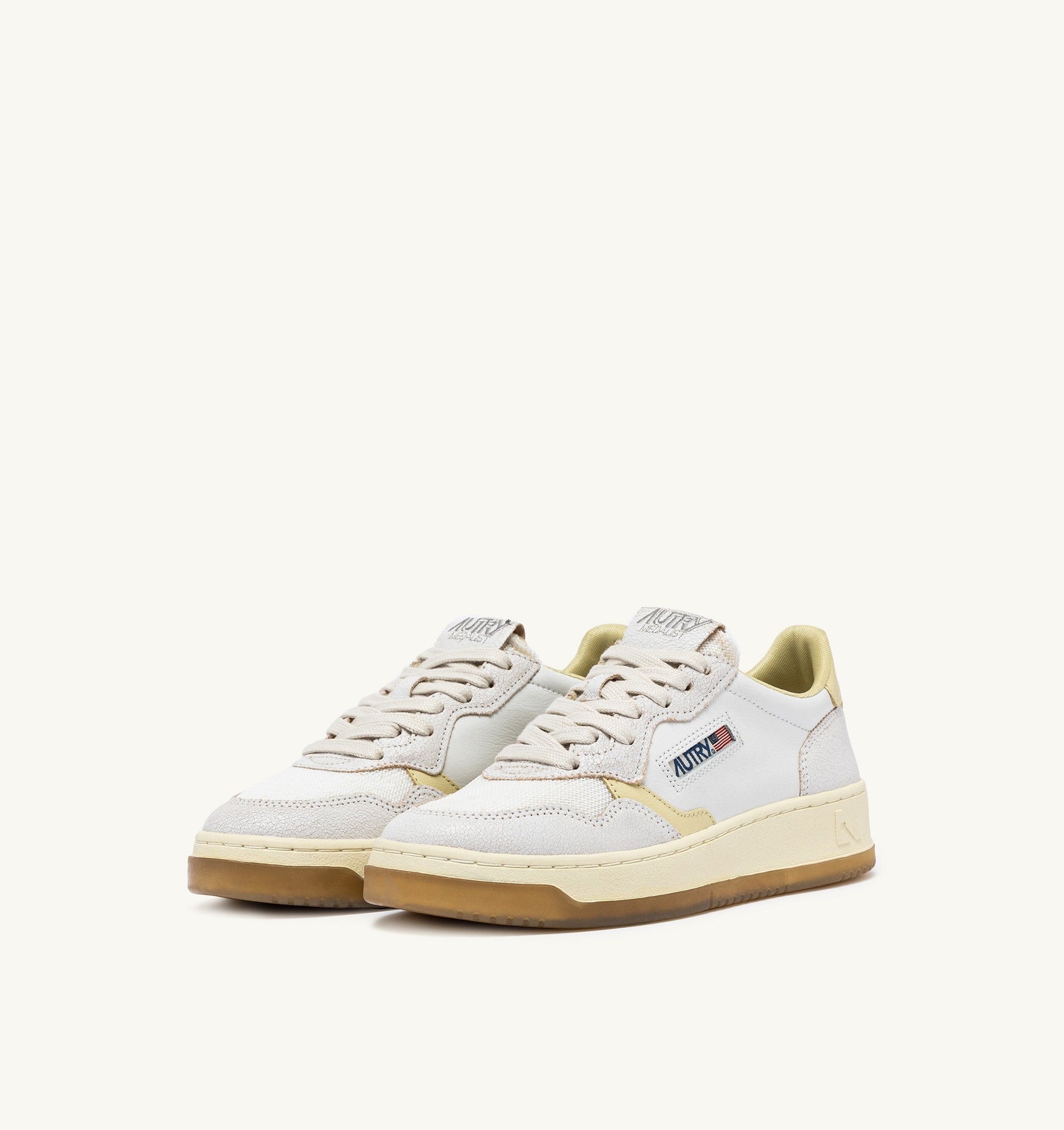 Medalist Low en cuir et mesh Blanc/Hay