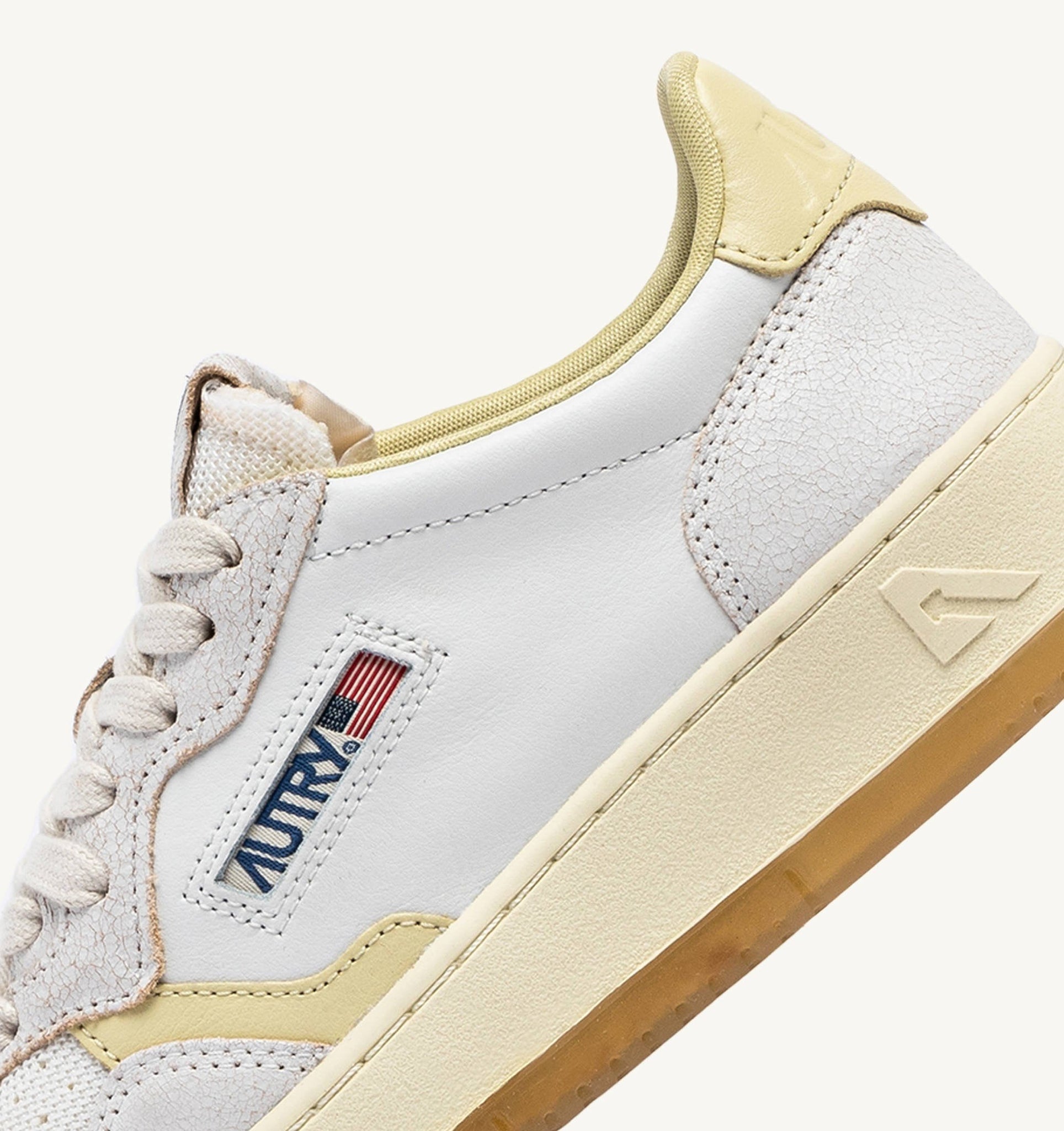 Medalist Low en cuir et mesh Blanc/Hay