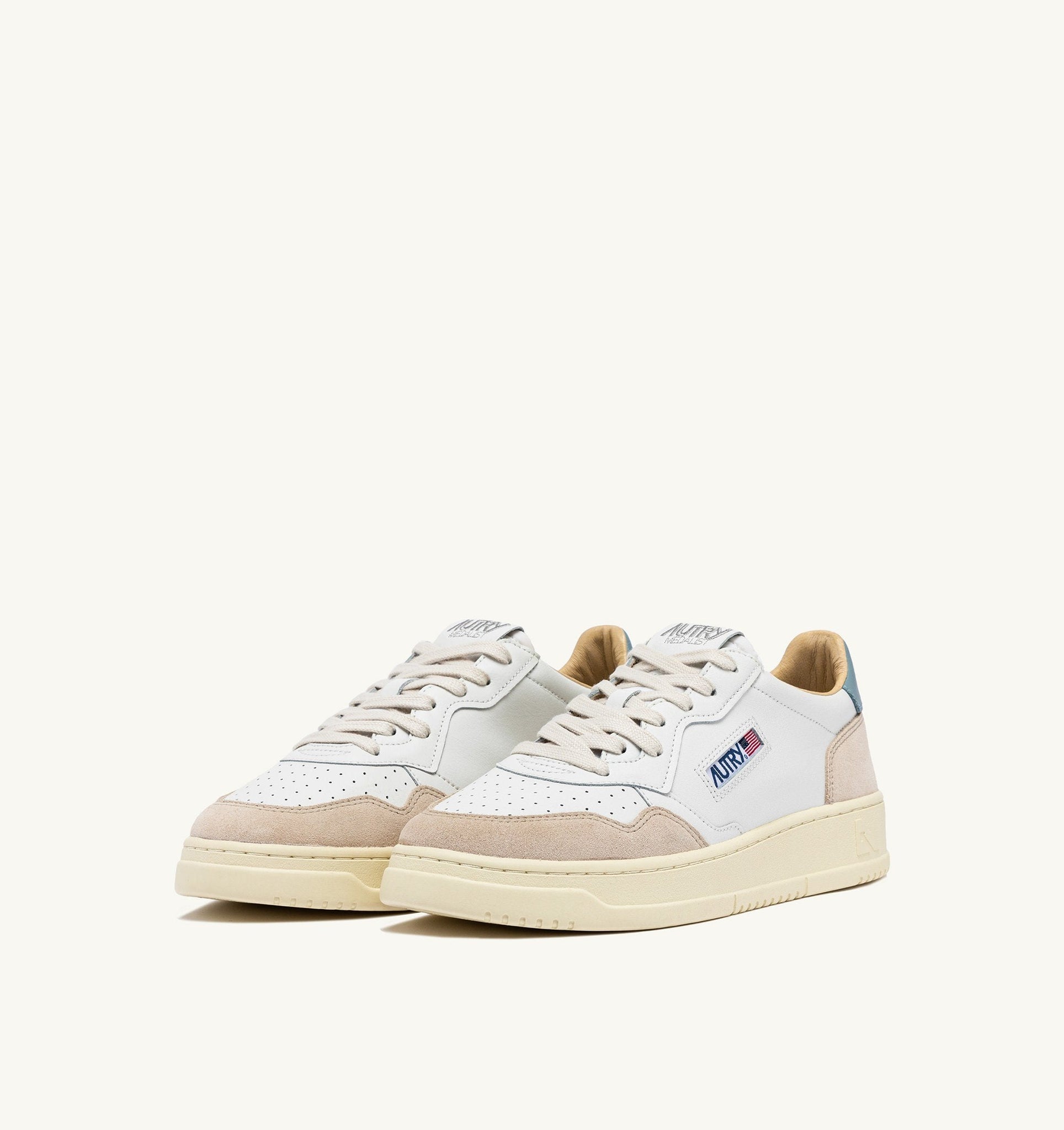 Medalist Low en cuir et suède Blanc/Silver Blue