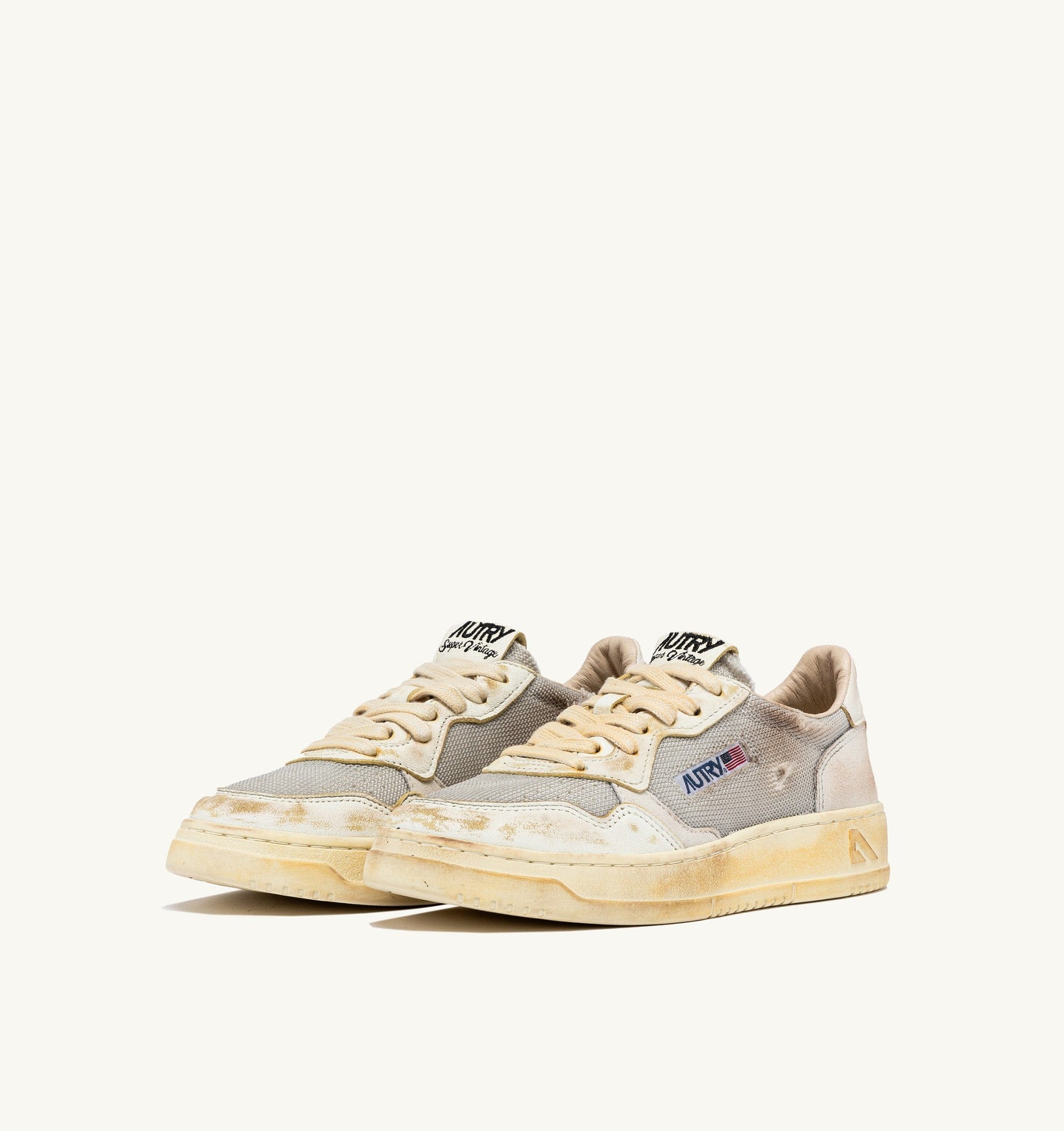 Medalist Low Super Vintage en cuir et mesh Gris/Blanc