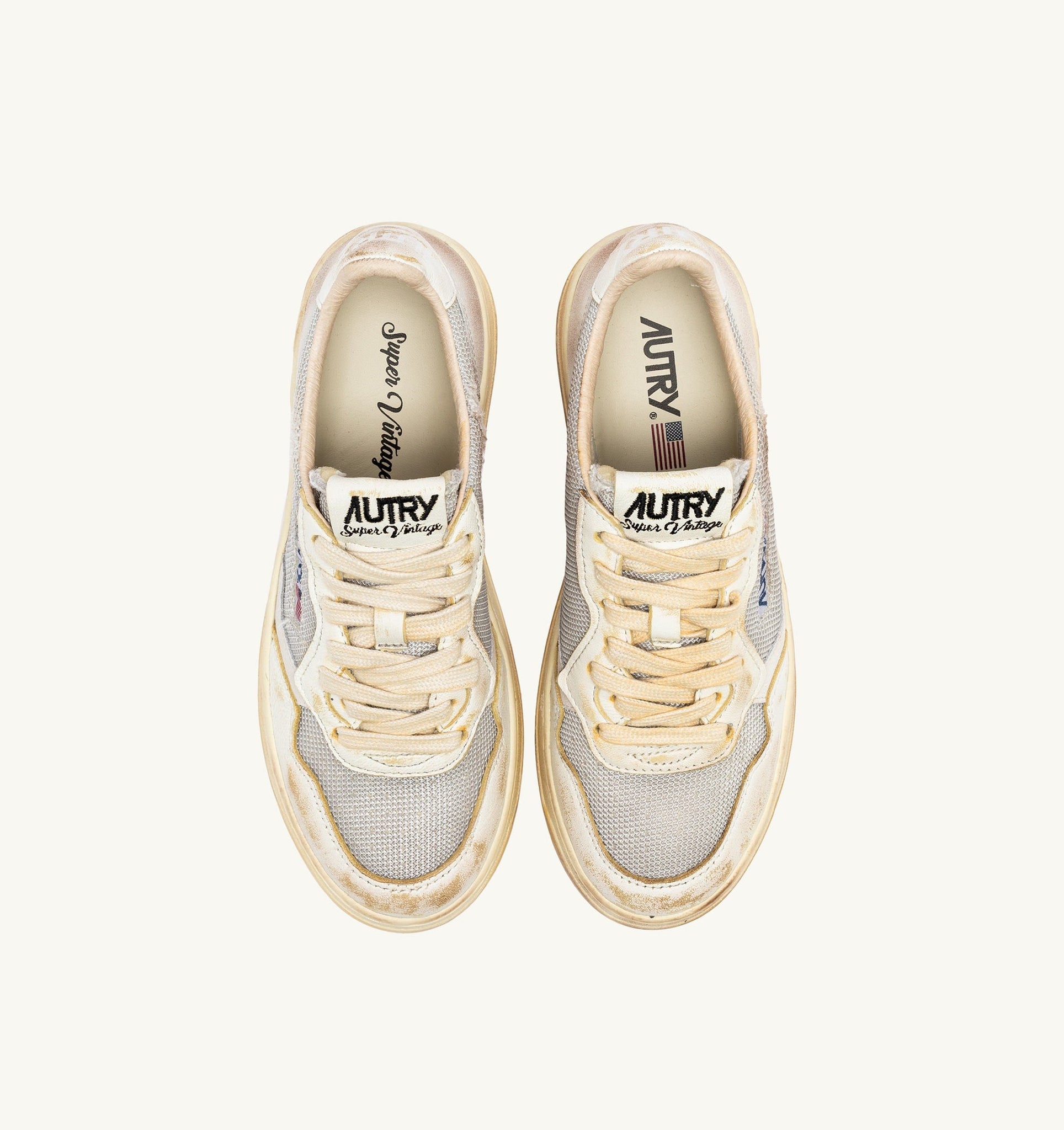 Medalist Low Super Vintage en cuir et mesh Gris/Blanc