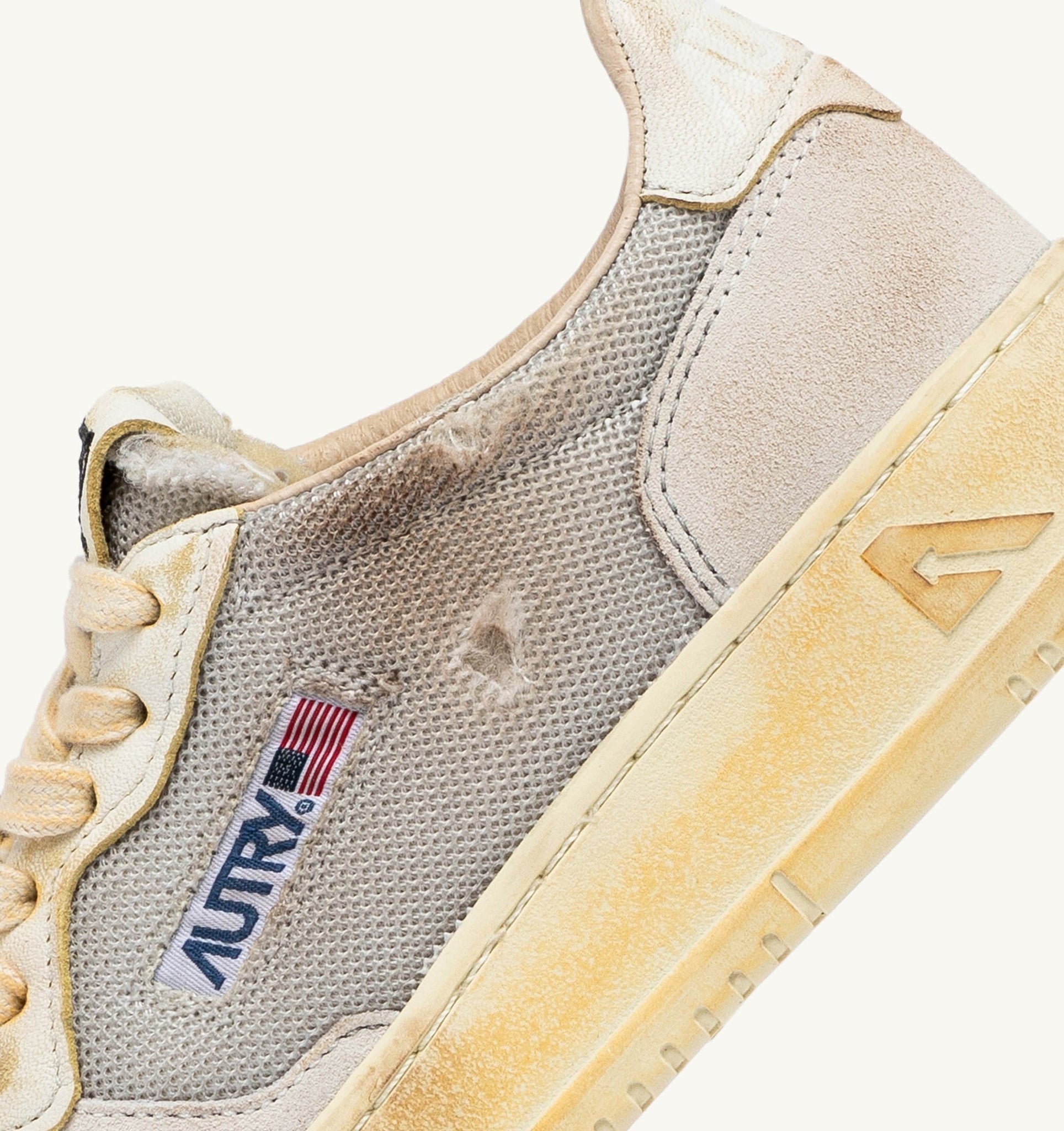 Medalist Low Super Vintage en cuir et mesh Gris/Blanc