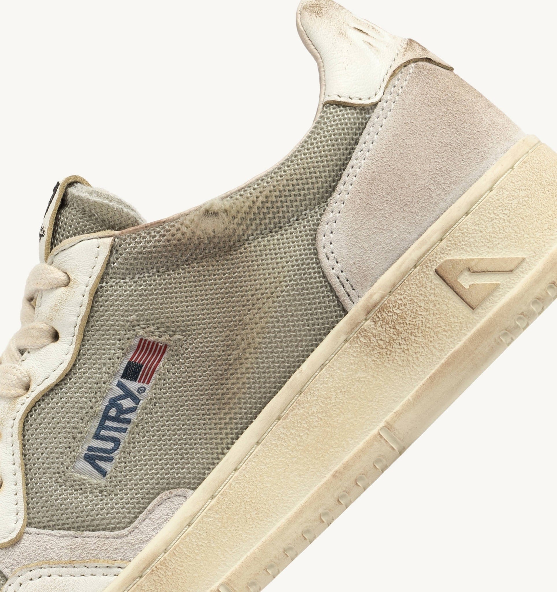 Medalist Low Super Vintage en cuir et mesh Military/Blanc